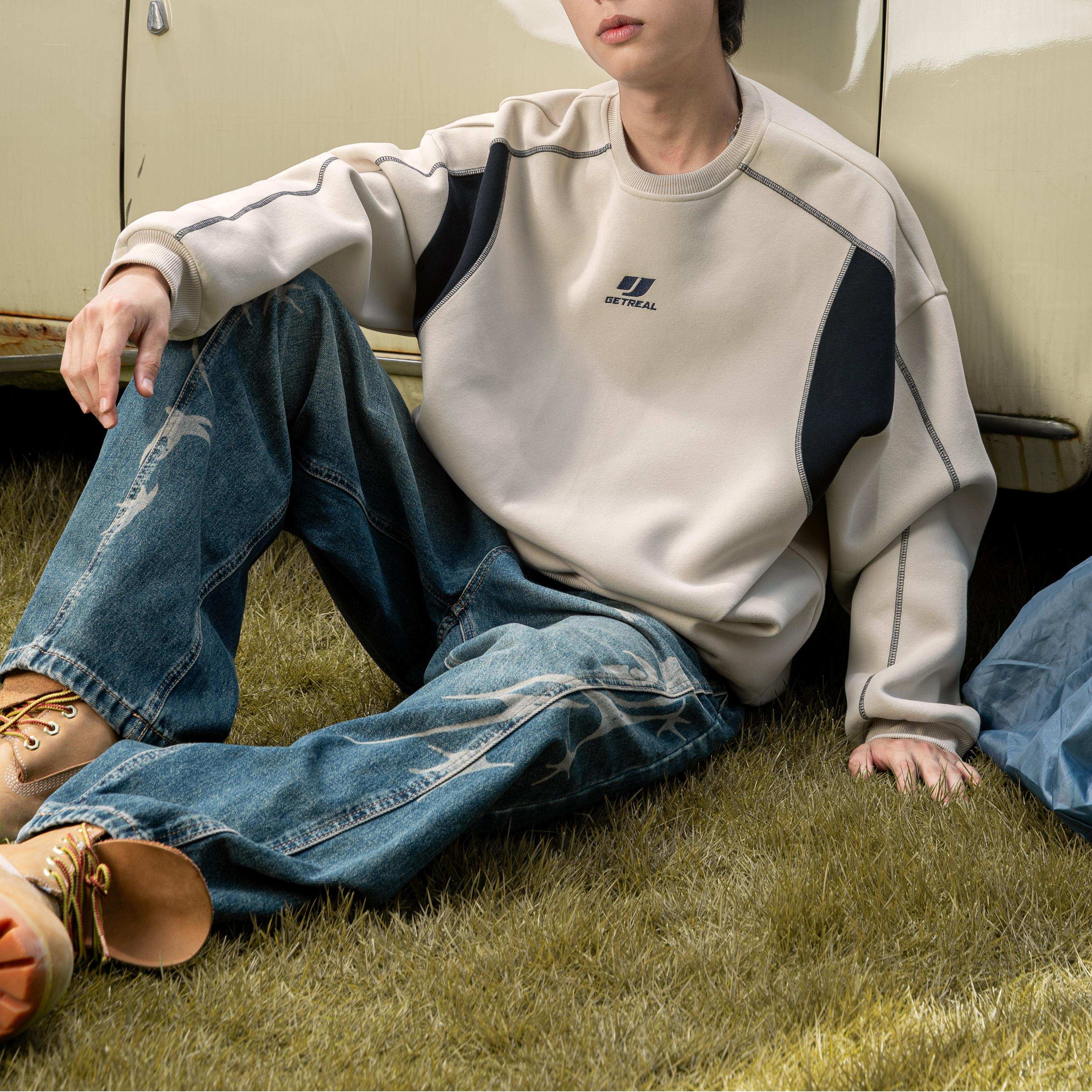 Colorblock Stitch Heavyweight Sweatshirt