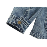 Foliage Embroidered Multi-Pocket Denim Jacket