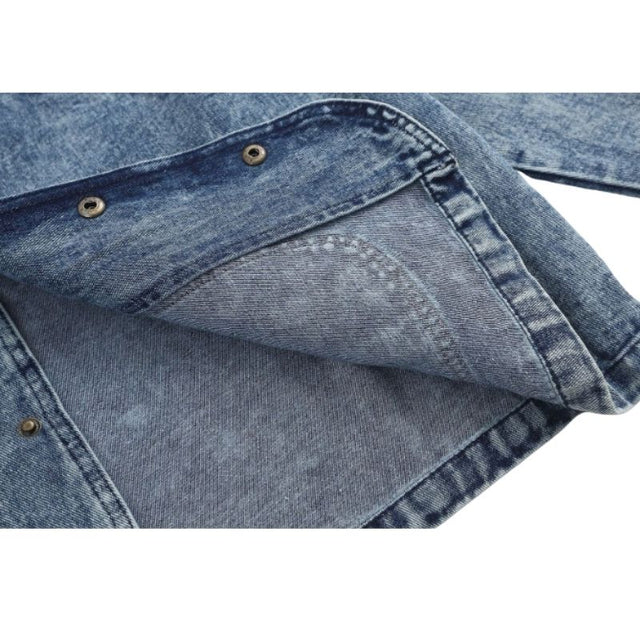 Foliage Embroidered Multi-Pocket Denim Jacket