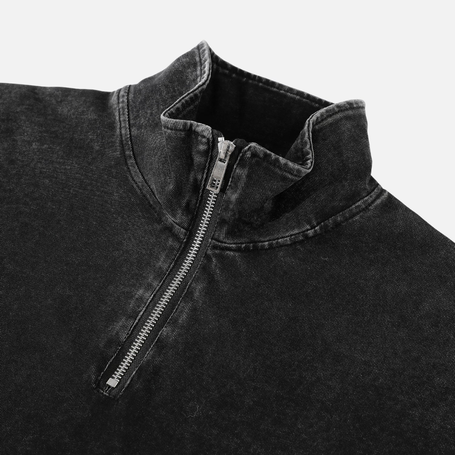 Washed Stand Collar Half-Zip Sweatshirt
