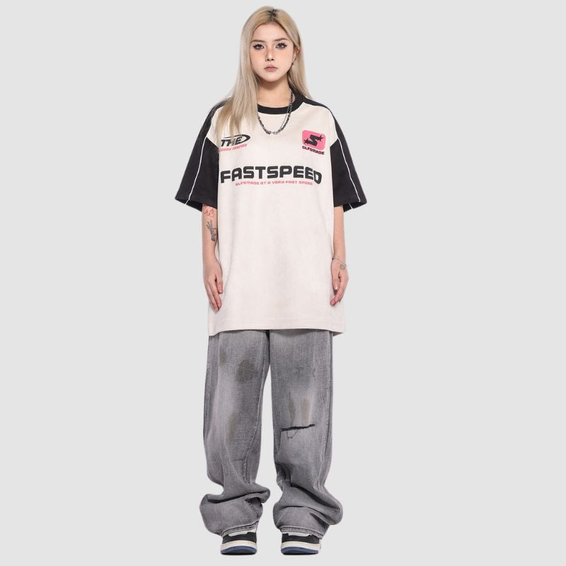 Contrast Racing Style Tee