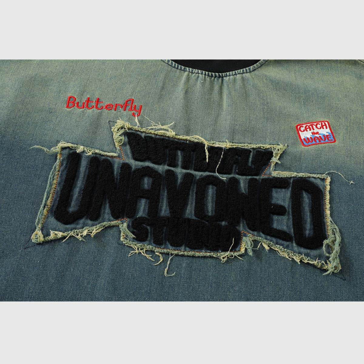 Jersey vaquero de patchwork