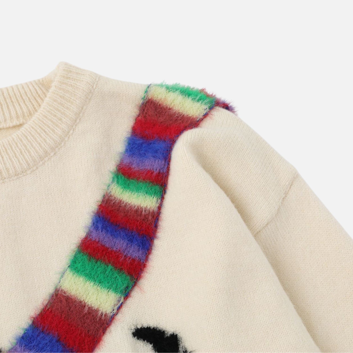 Pullover mit Farbblock-Stickerei und Hund