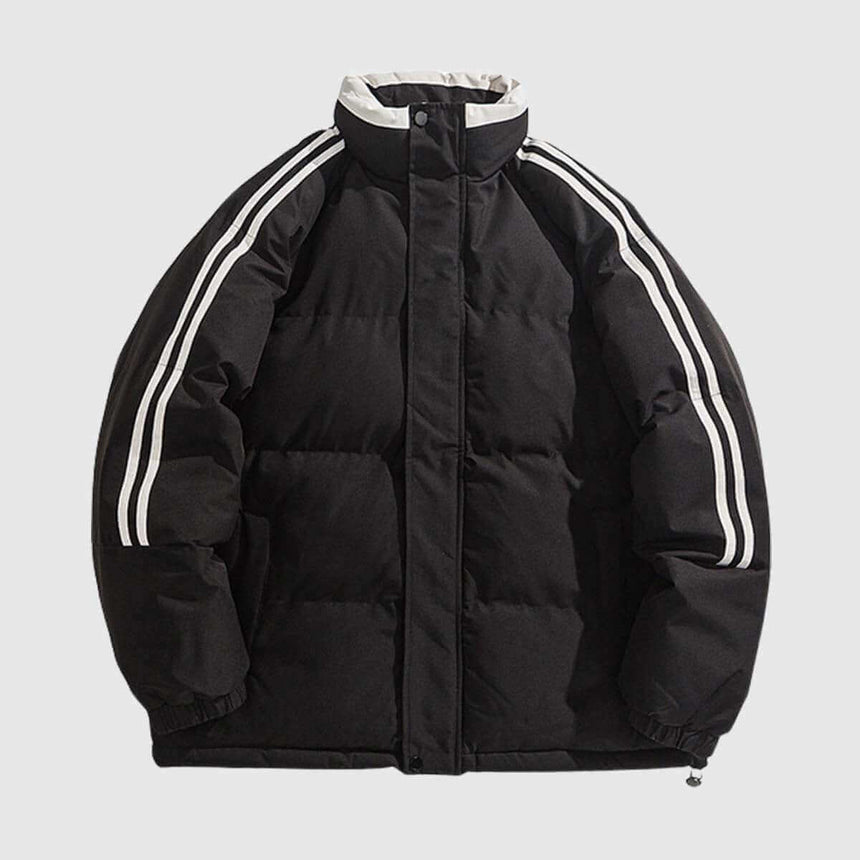 Chaqueta acolchada con mangas a rayas