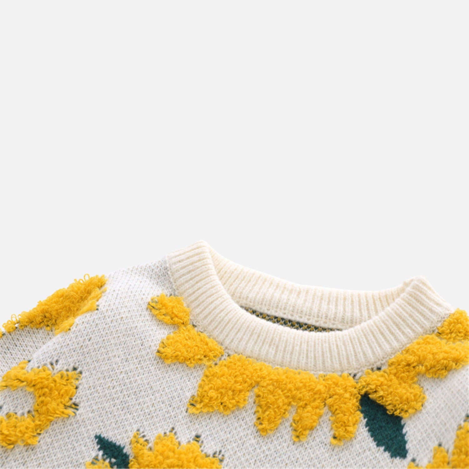 Pullover mit Sonnenblumenmuster-Stickerei