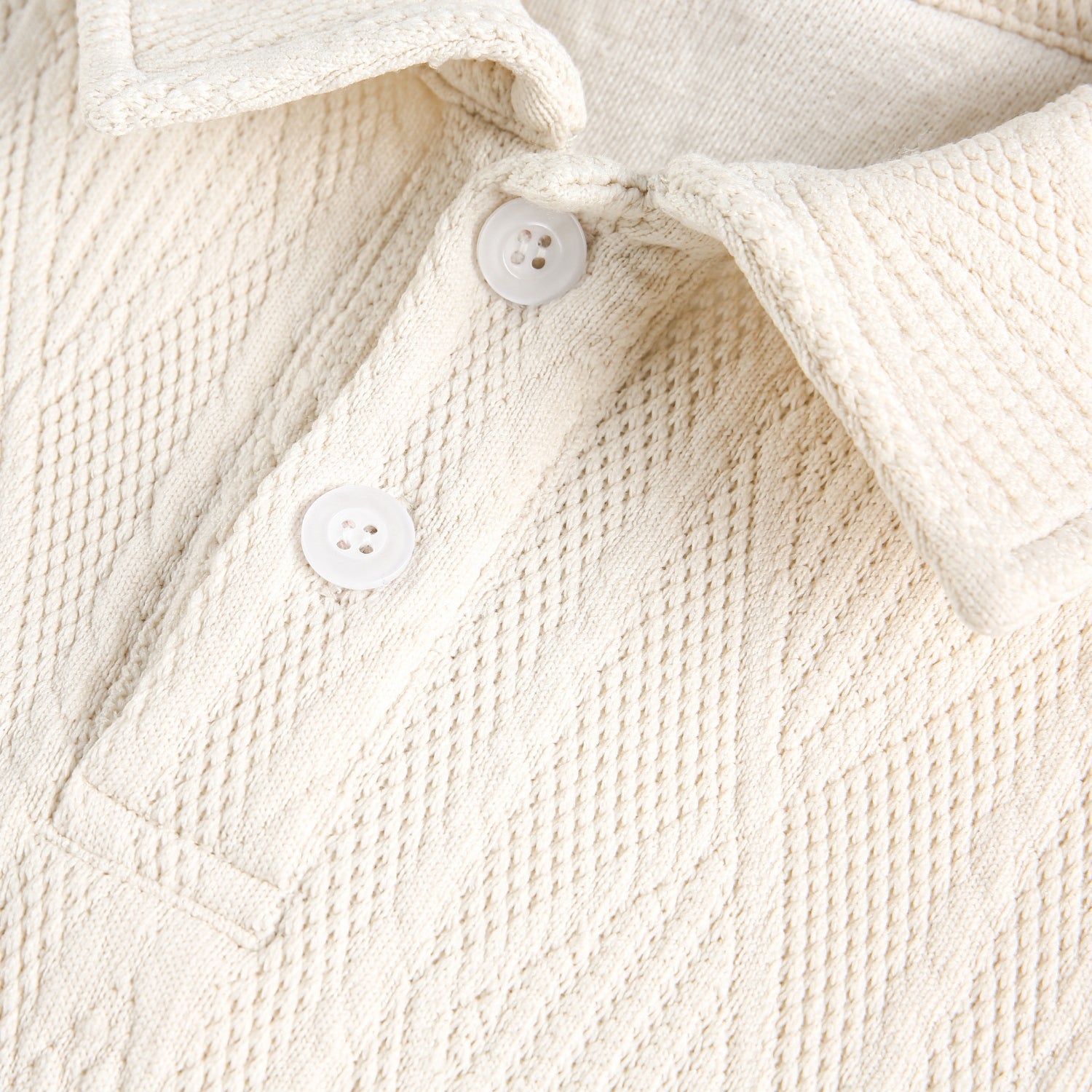 Heavy Jacquard Textured Polo Sweatshirt