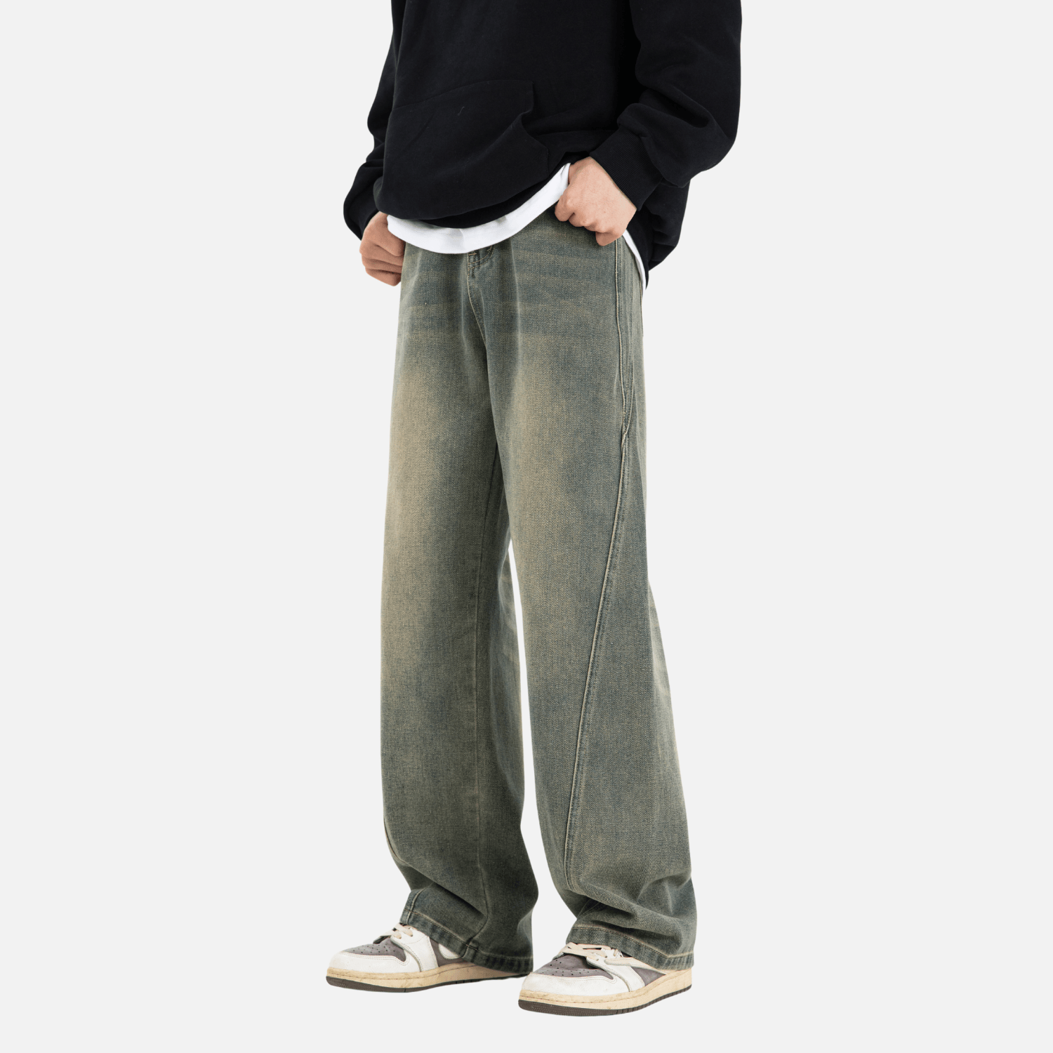 Patchwork Washed Jeans