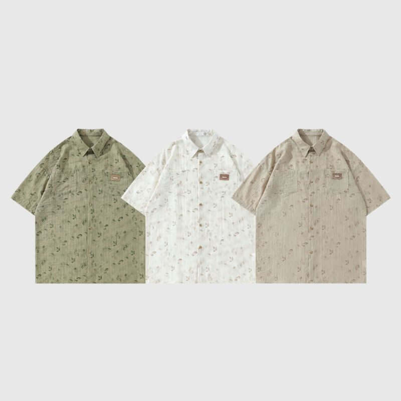 Camisas vintage con estampado floral completo