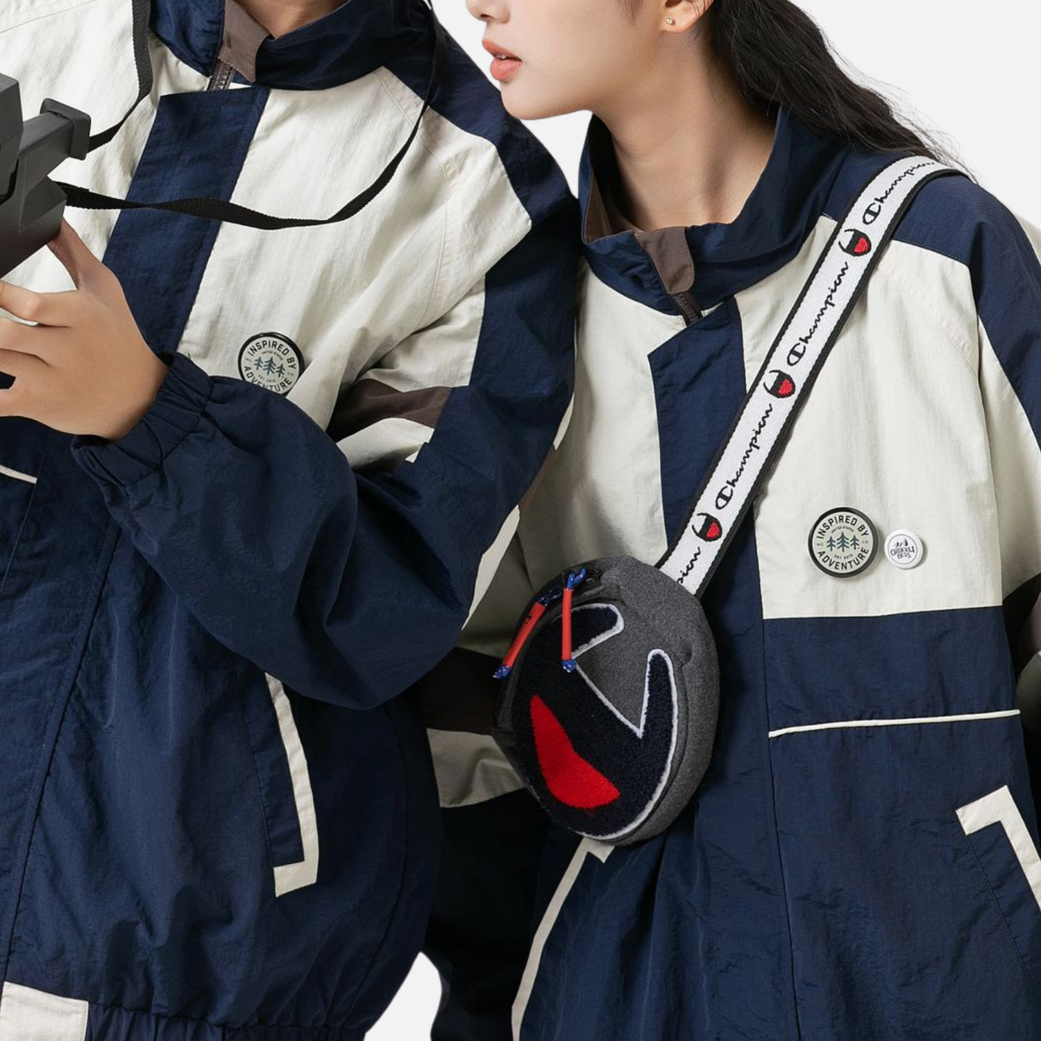 Colorblock Stand Collar Jacket