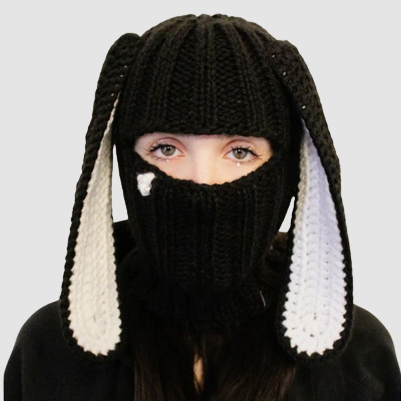 Gorro de punto con diseño de orejas de conejo