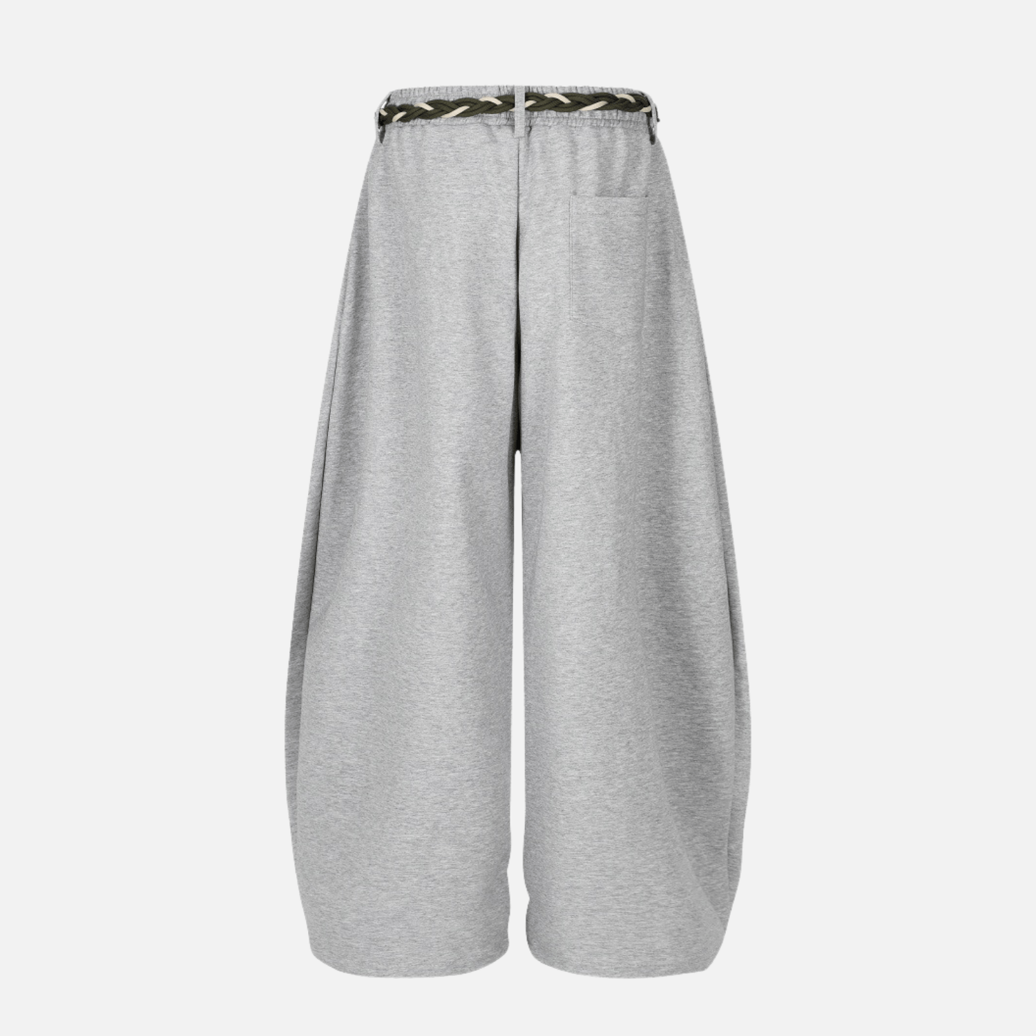 Woven Belt Wide-Leg Pants