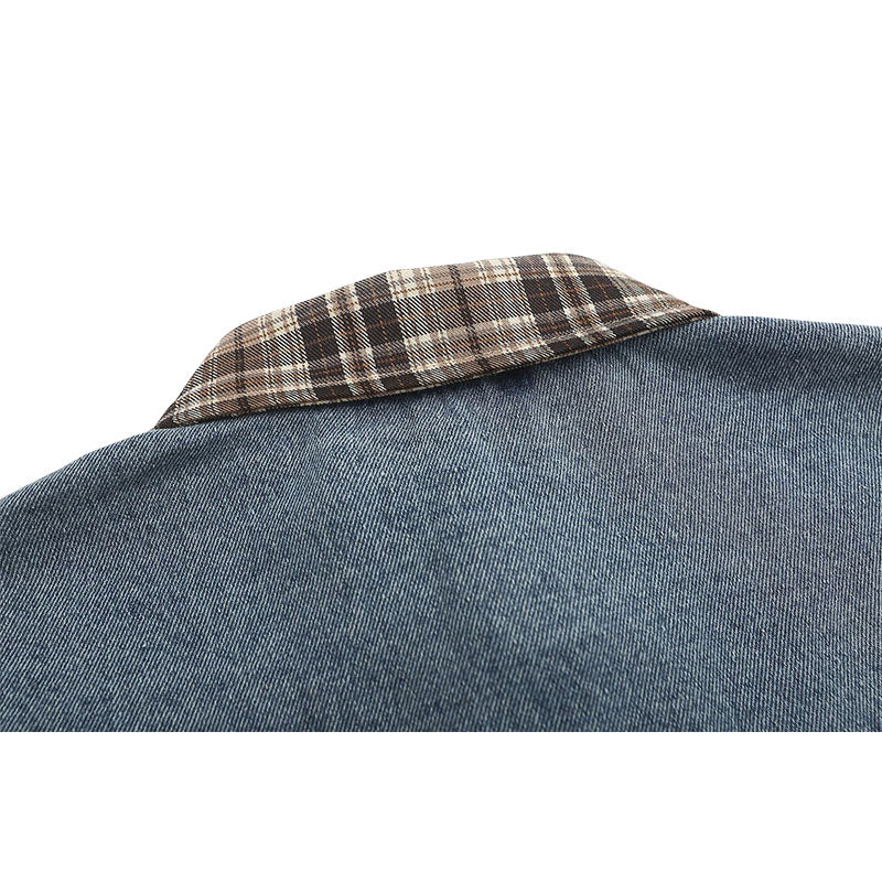 Camisas vintage de patchwork a cuadros