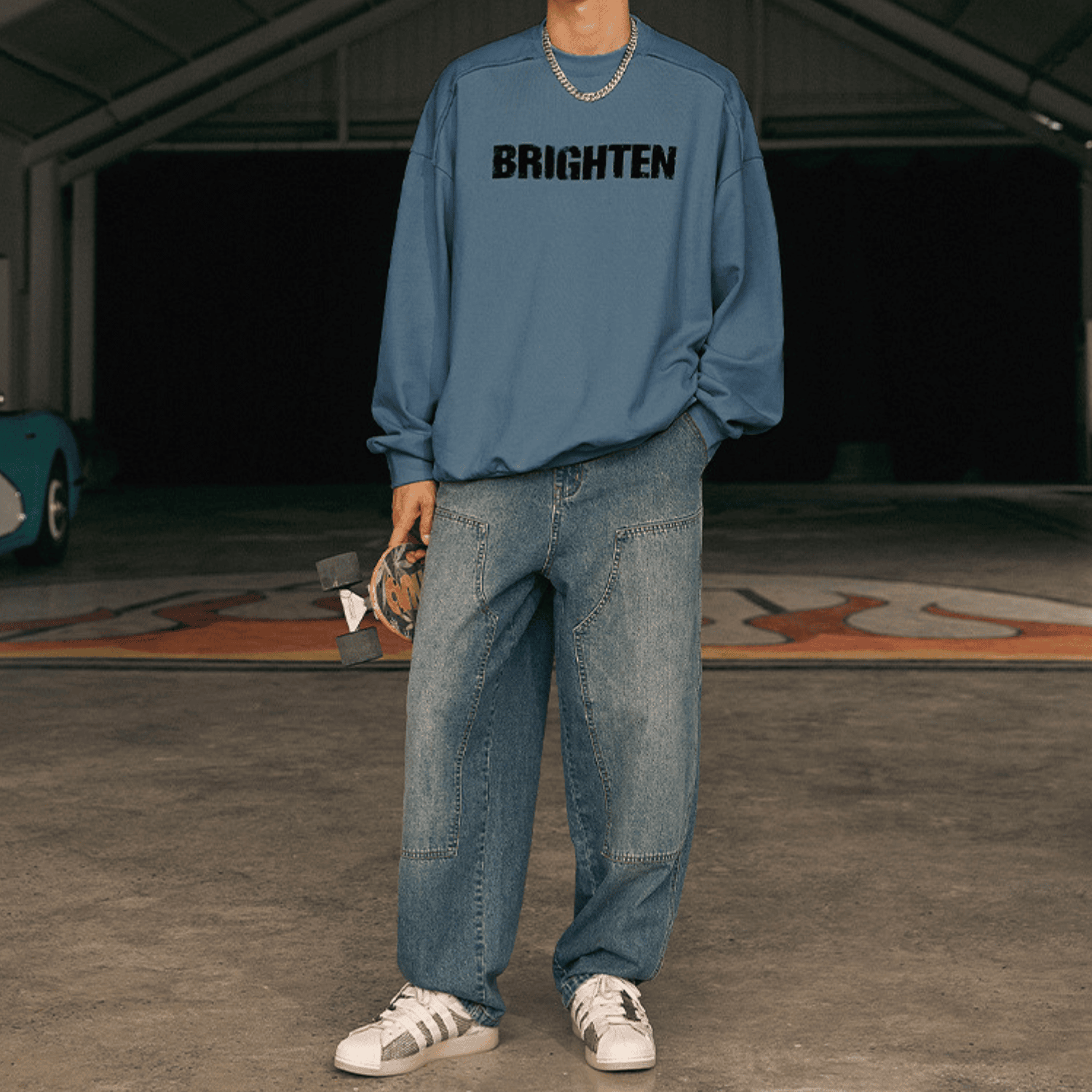 Double Letter Print Sweatshirt