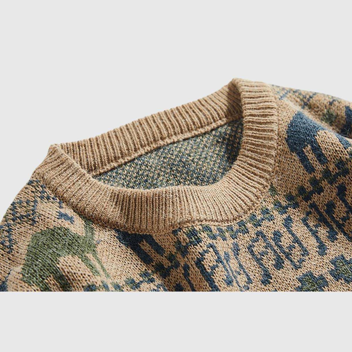 Suéter de punto con estampado tribal