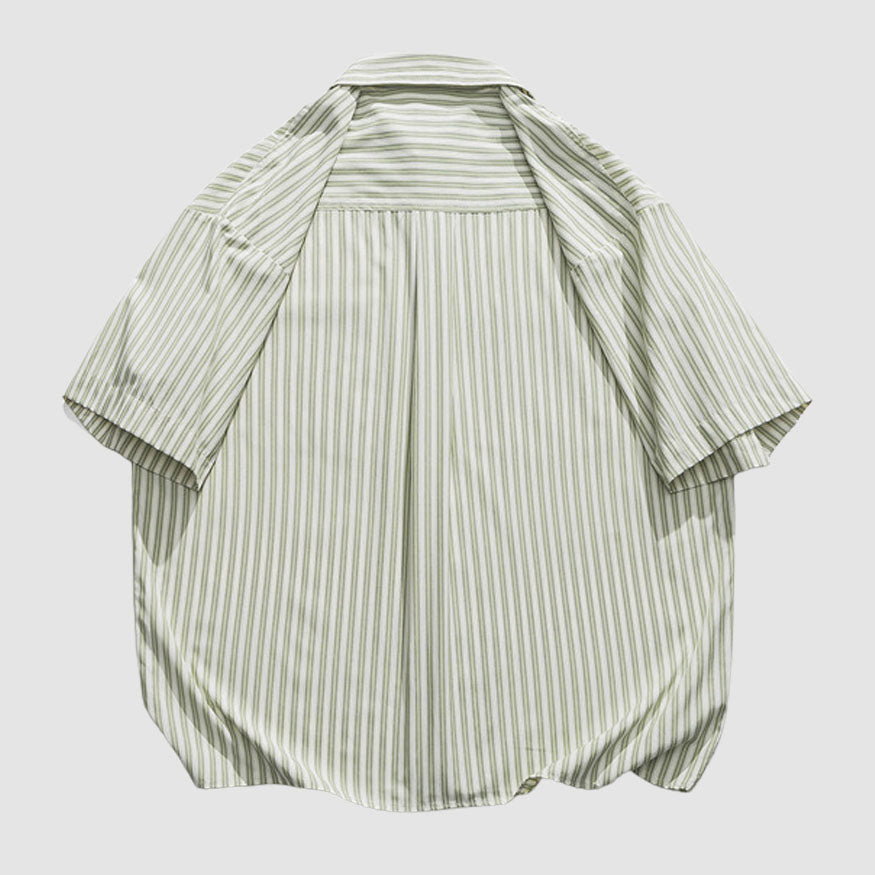 Camisas con bolsillos de parche a rayas