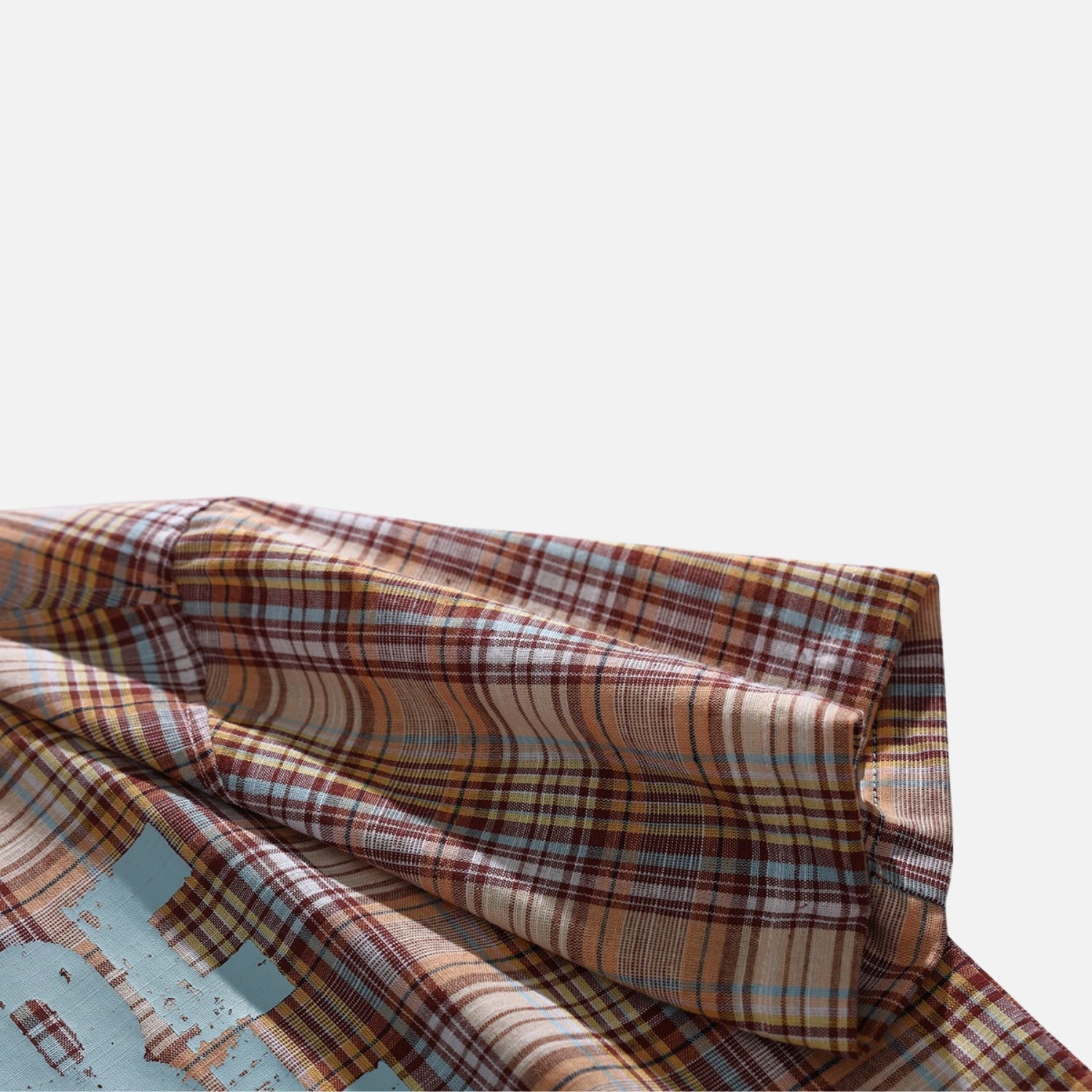 Camicia in cotone con stampa vintage a quadri