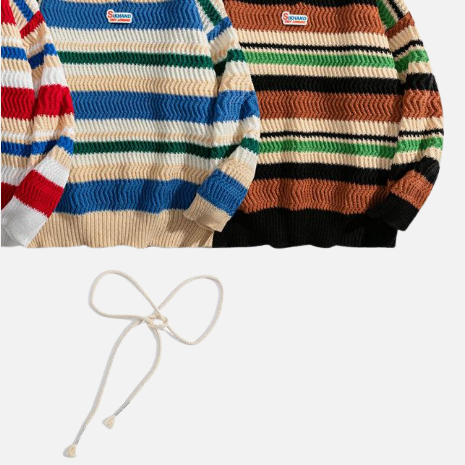 Polo-Strickpullover mit Farbblockstreifen