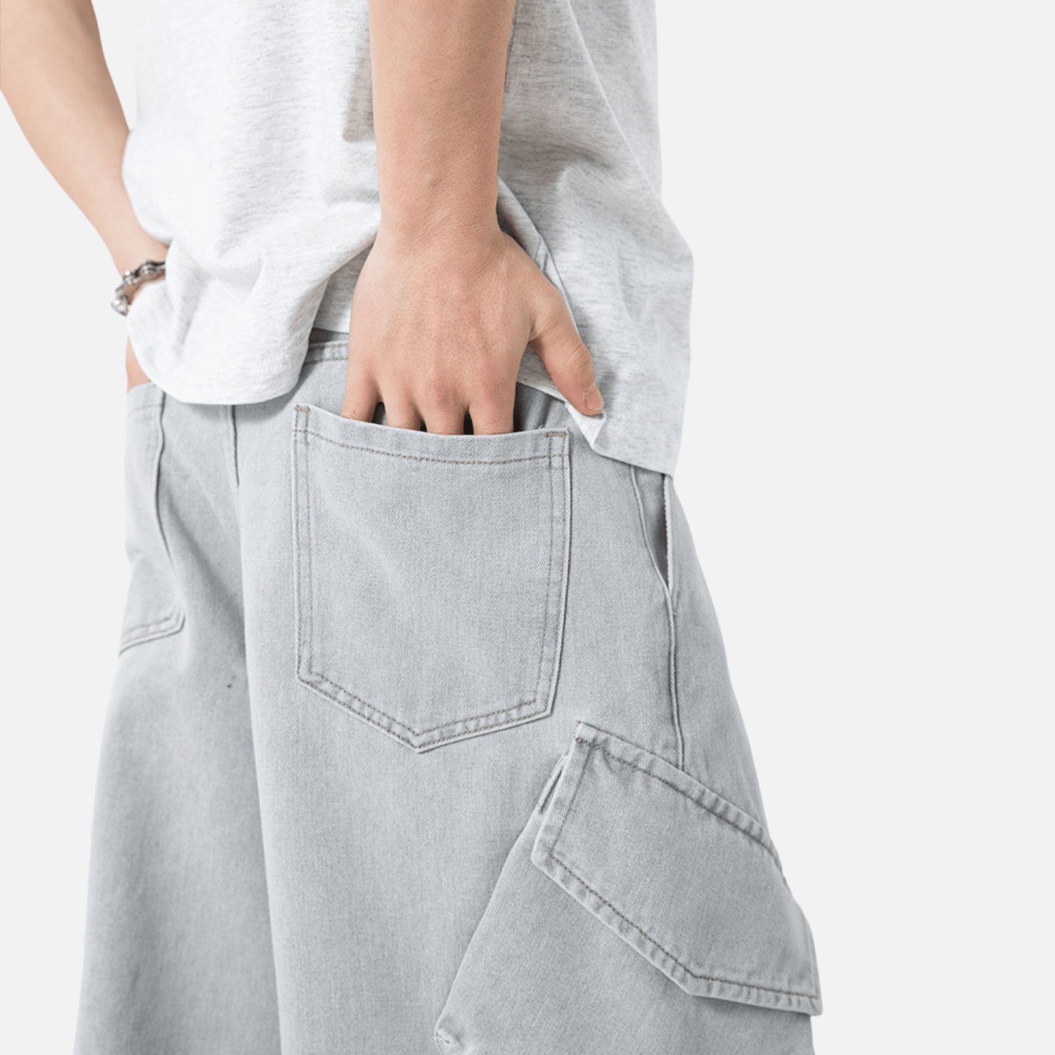 Washed Vintage Denim Pants