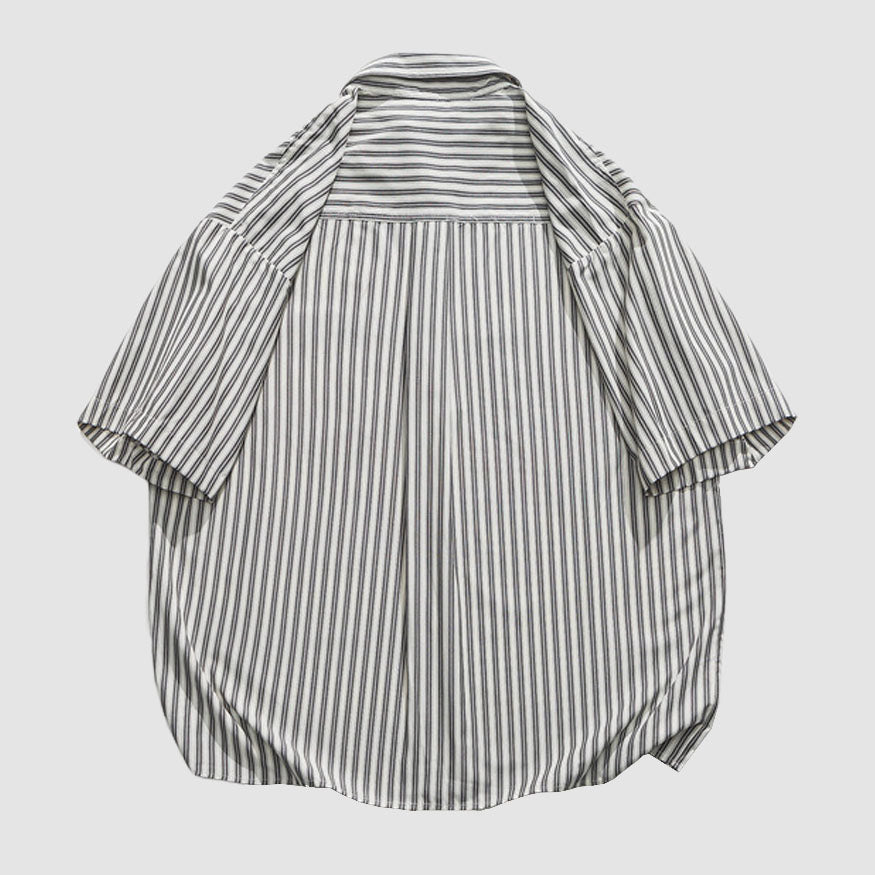 Camisas con bolsillos de parche a rayas