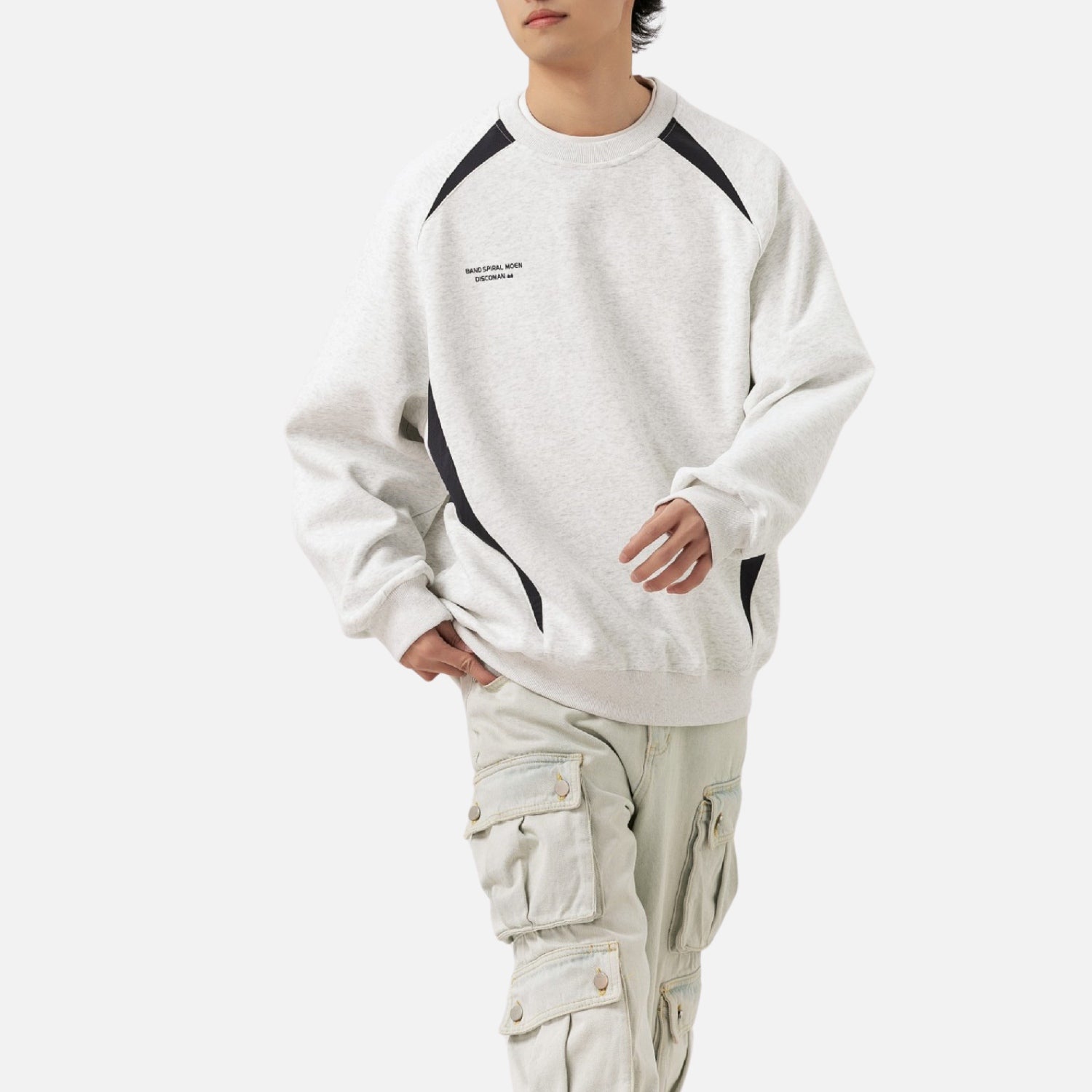 Colorblock Patchwork Crewneck Sweatshirt