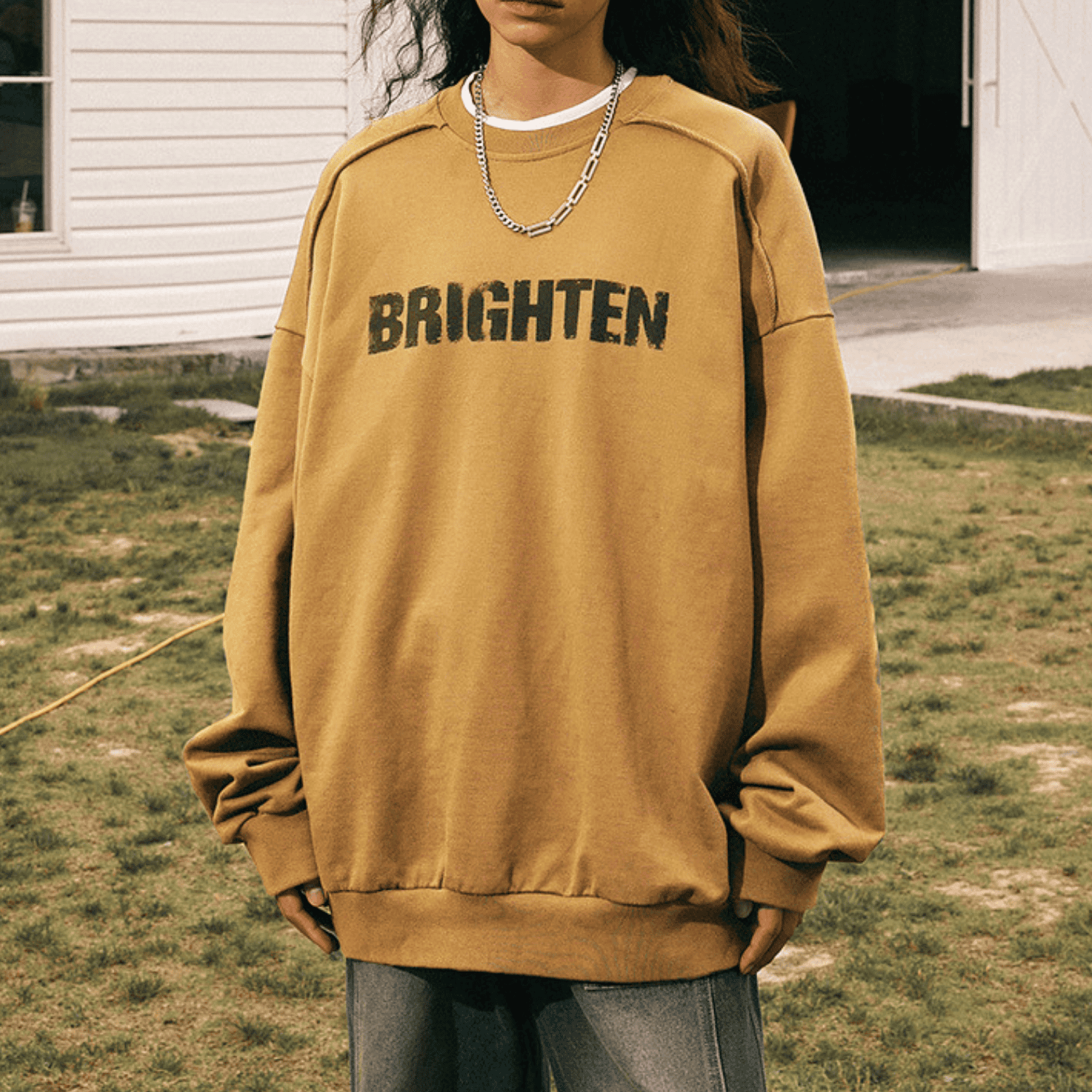 Double Letter Print Sweatshirt