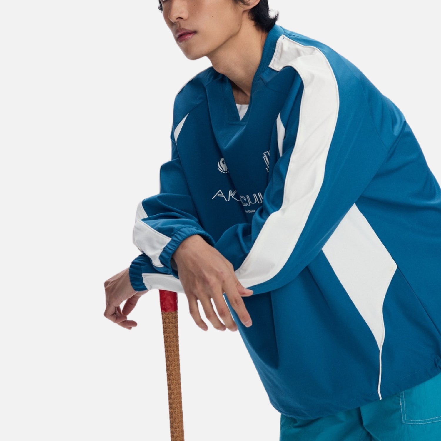 Japanese Colorblock Baseball Sweatshirt