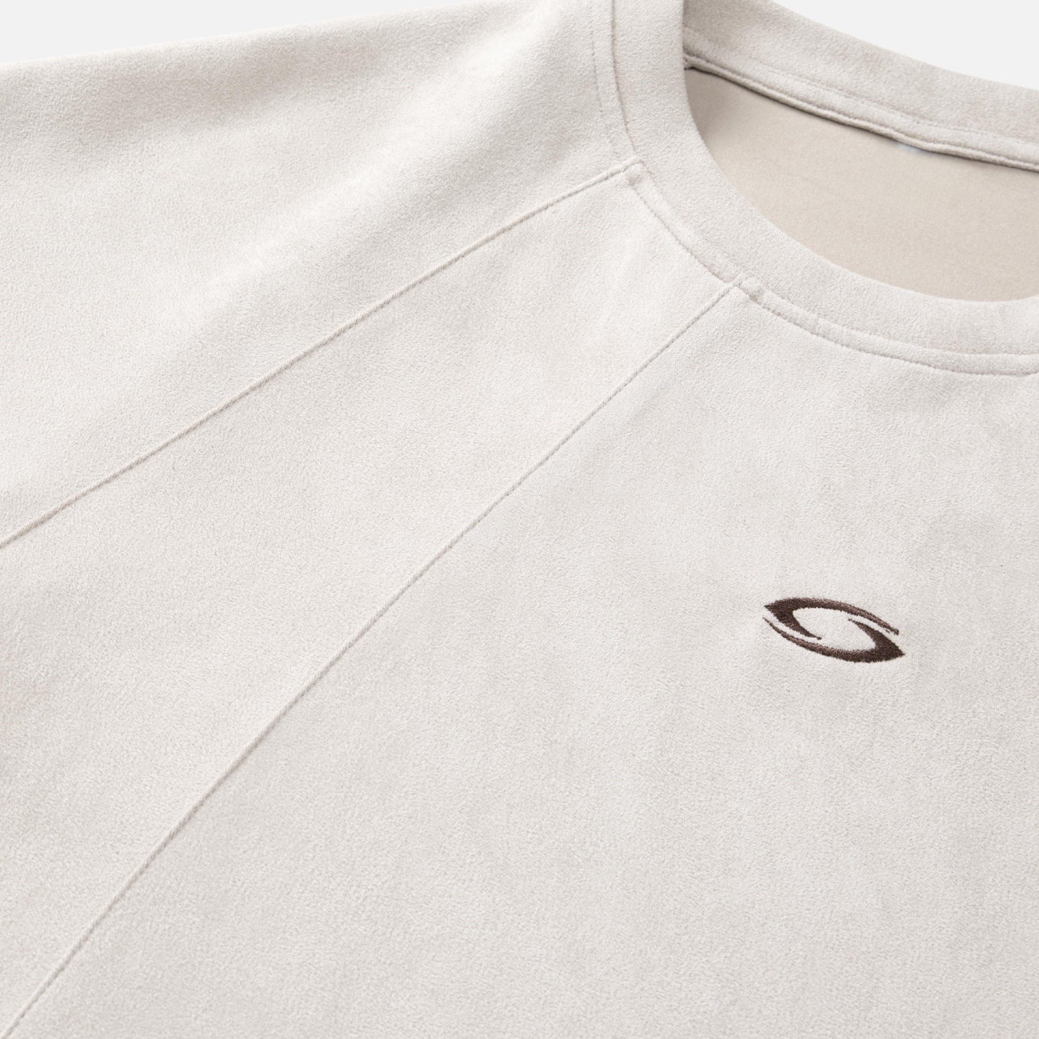 Paneled Faux Suede Short Sleeve Tee