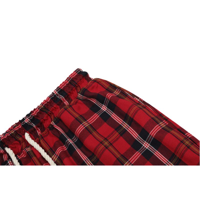Pantalones casuales a cuadros con cordón