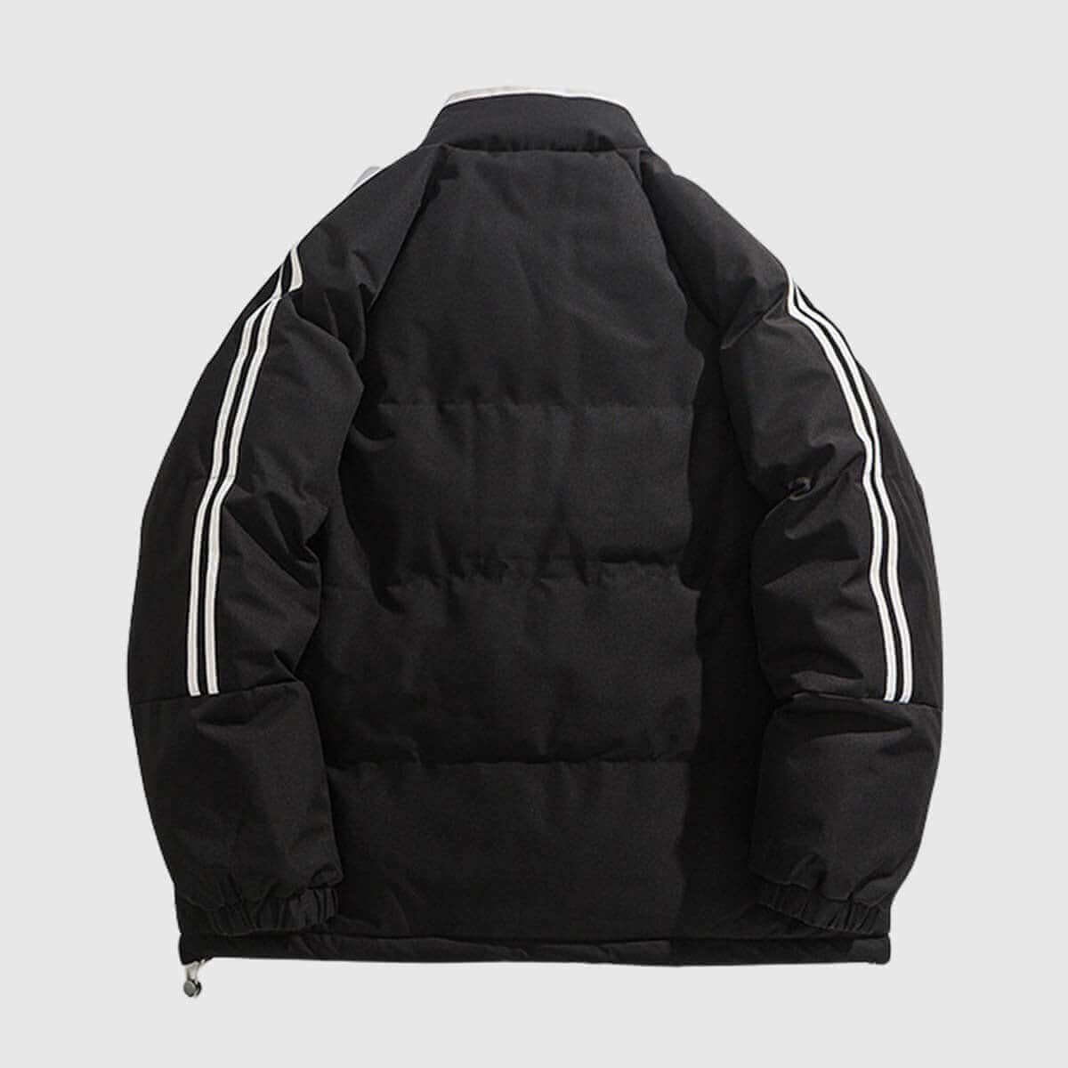 Striped Sleeve Puffer Jacket