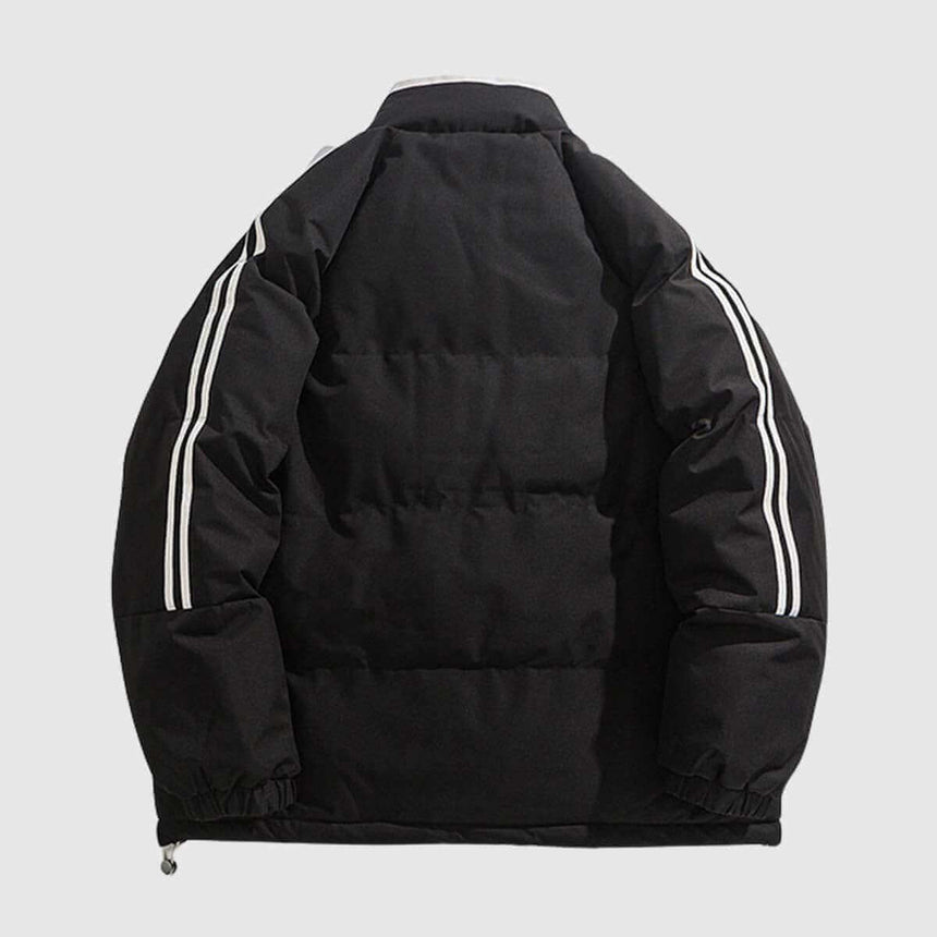 Chaqueta acolchada con mangas a rayas