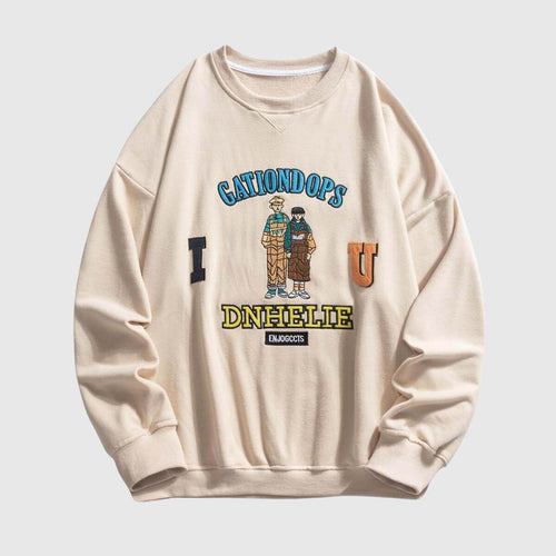 Sweatshirt mit Cartoon-Stickerei