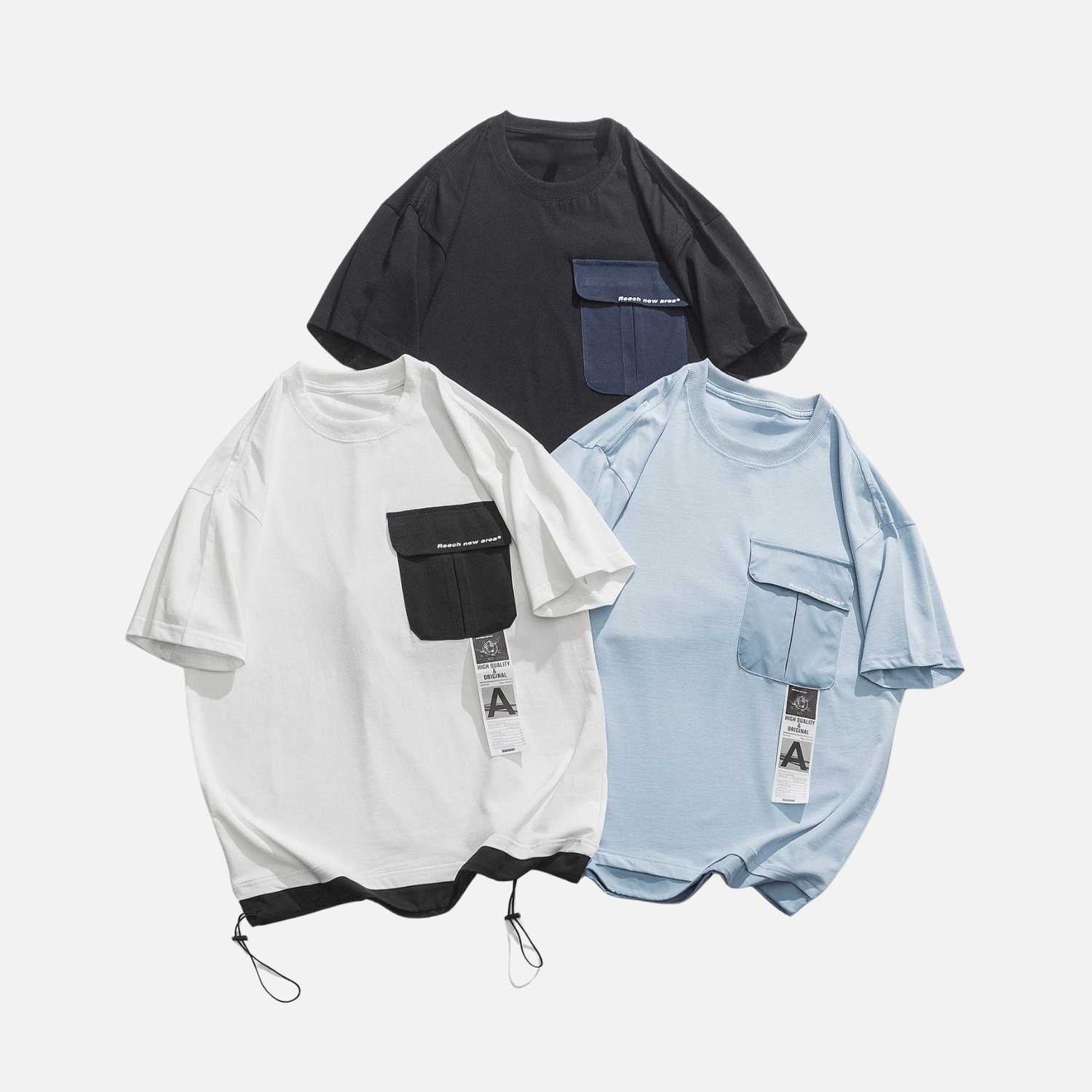Pocket Drawstring Cotton Shirt