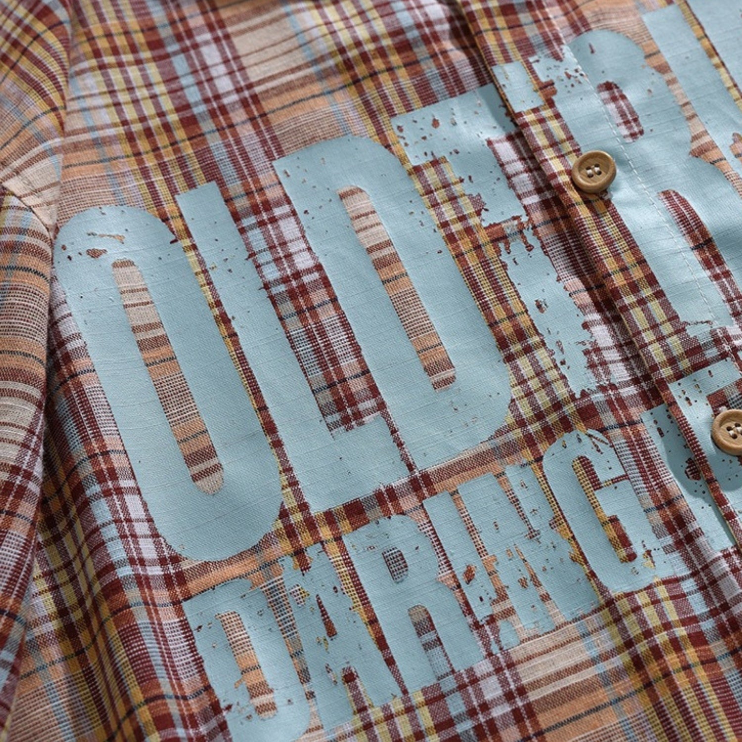 Camicia in cotone con stampa vintage a quadri