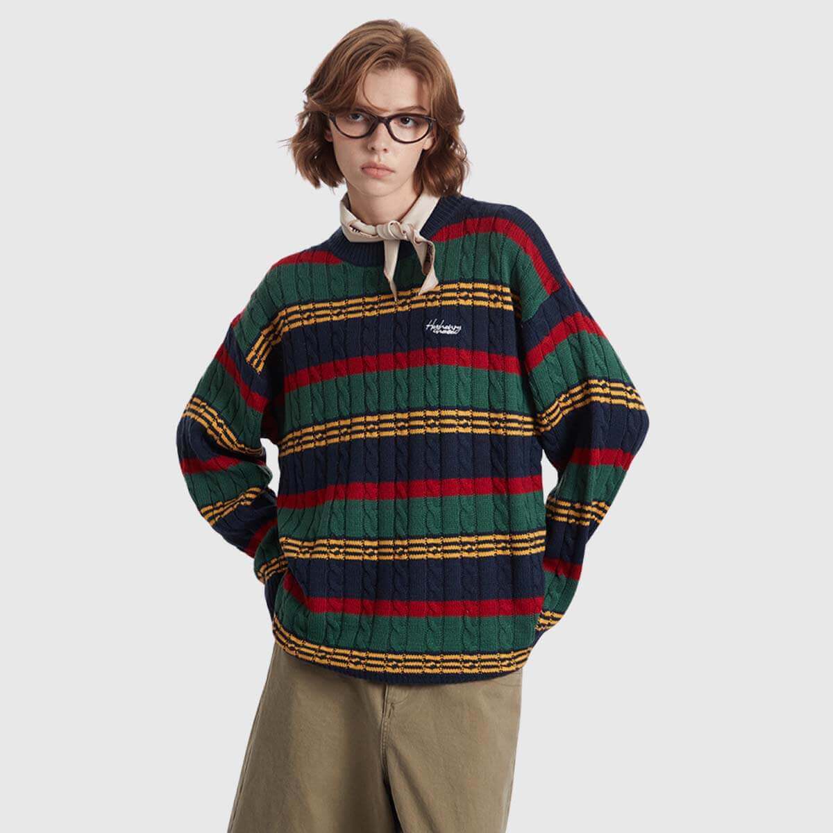 Pullover mit geometrischem Farbblock
