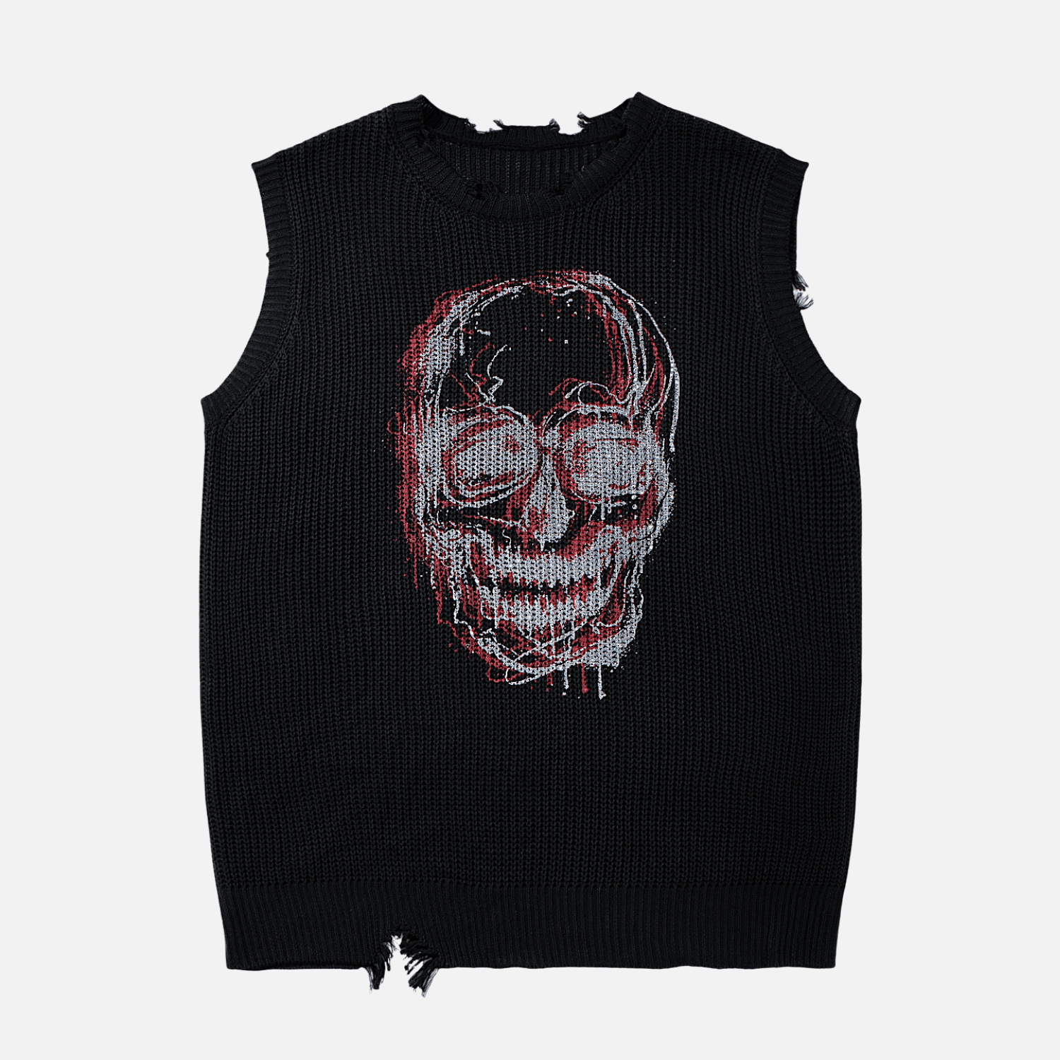 Skull Sleeveless Knit Sweater