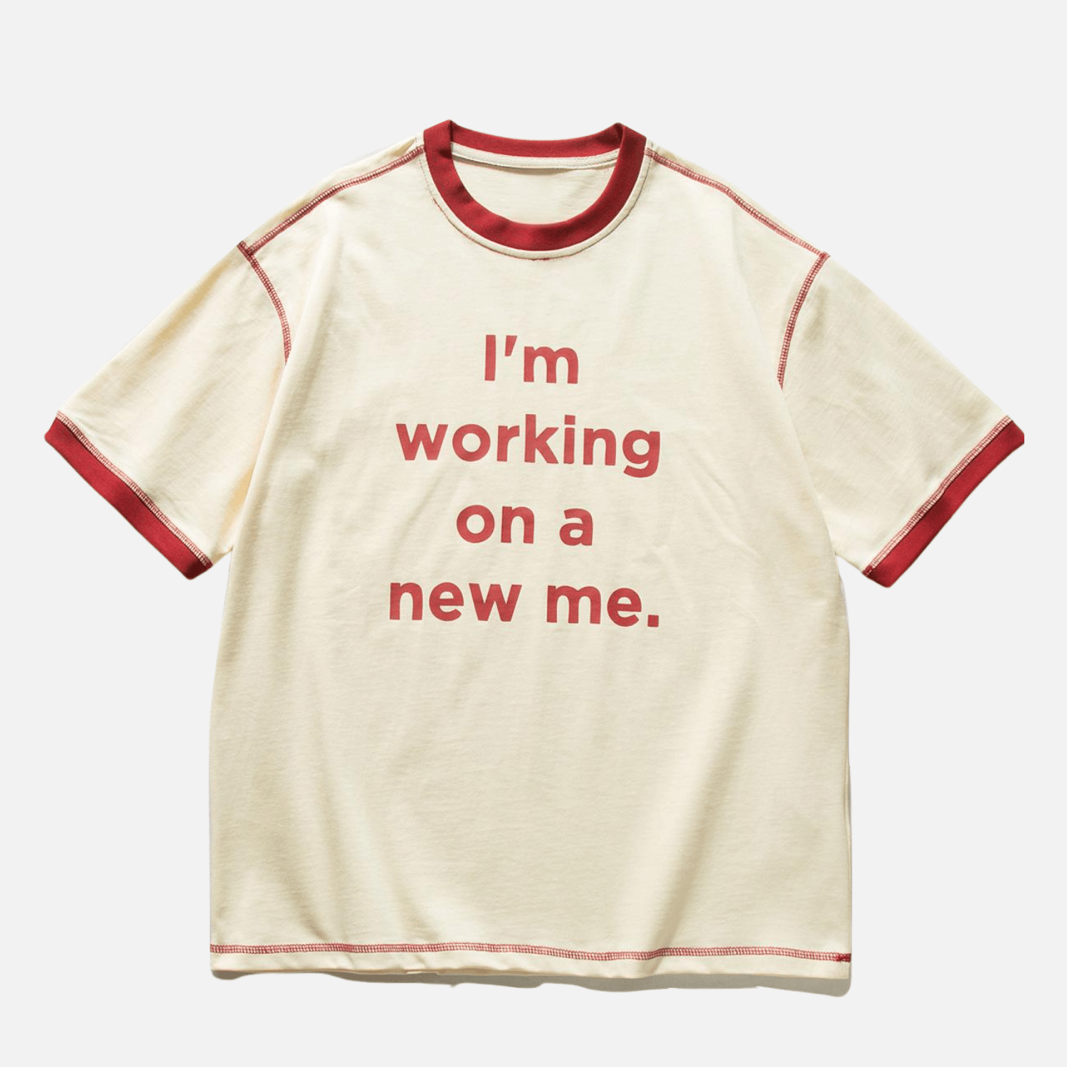 Vintage Letter Print ColorBlock Tee