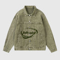 Chaqueta vaquera lavada con bordado vintage