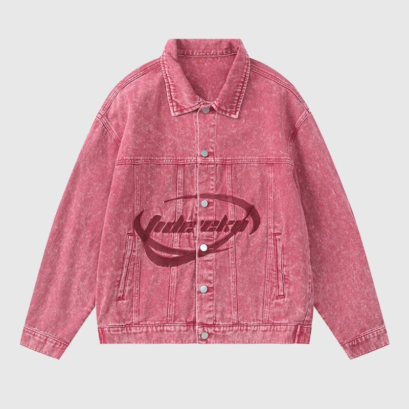 Chaqueta vaquera lavada con bordado vintage