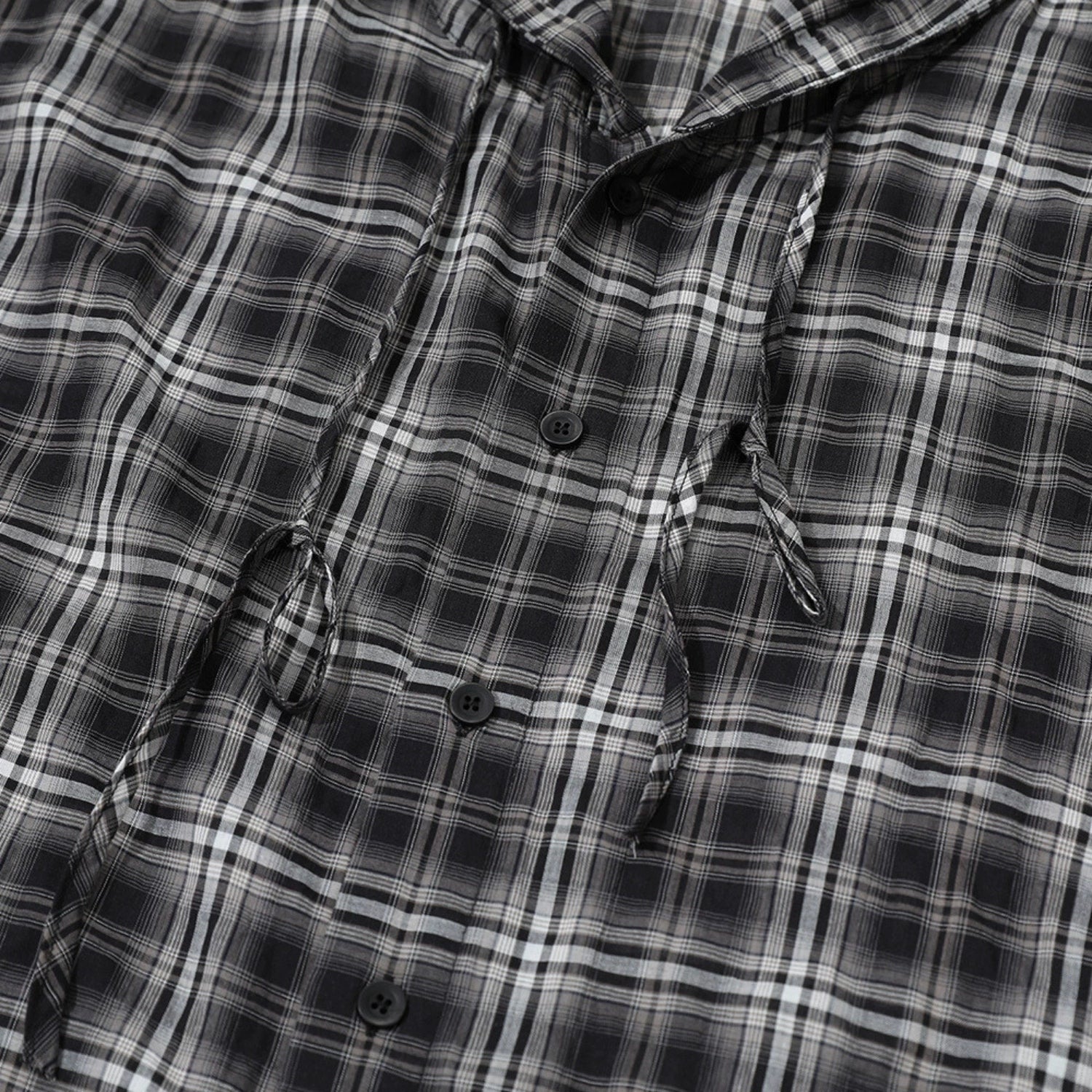 Plaid Hooded Cotton Shirt