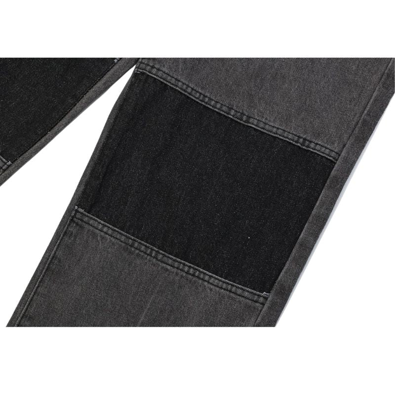 Jeans con diseño de patchwork de colores