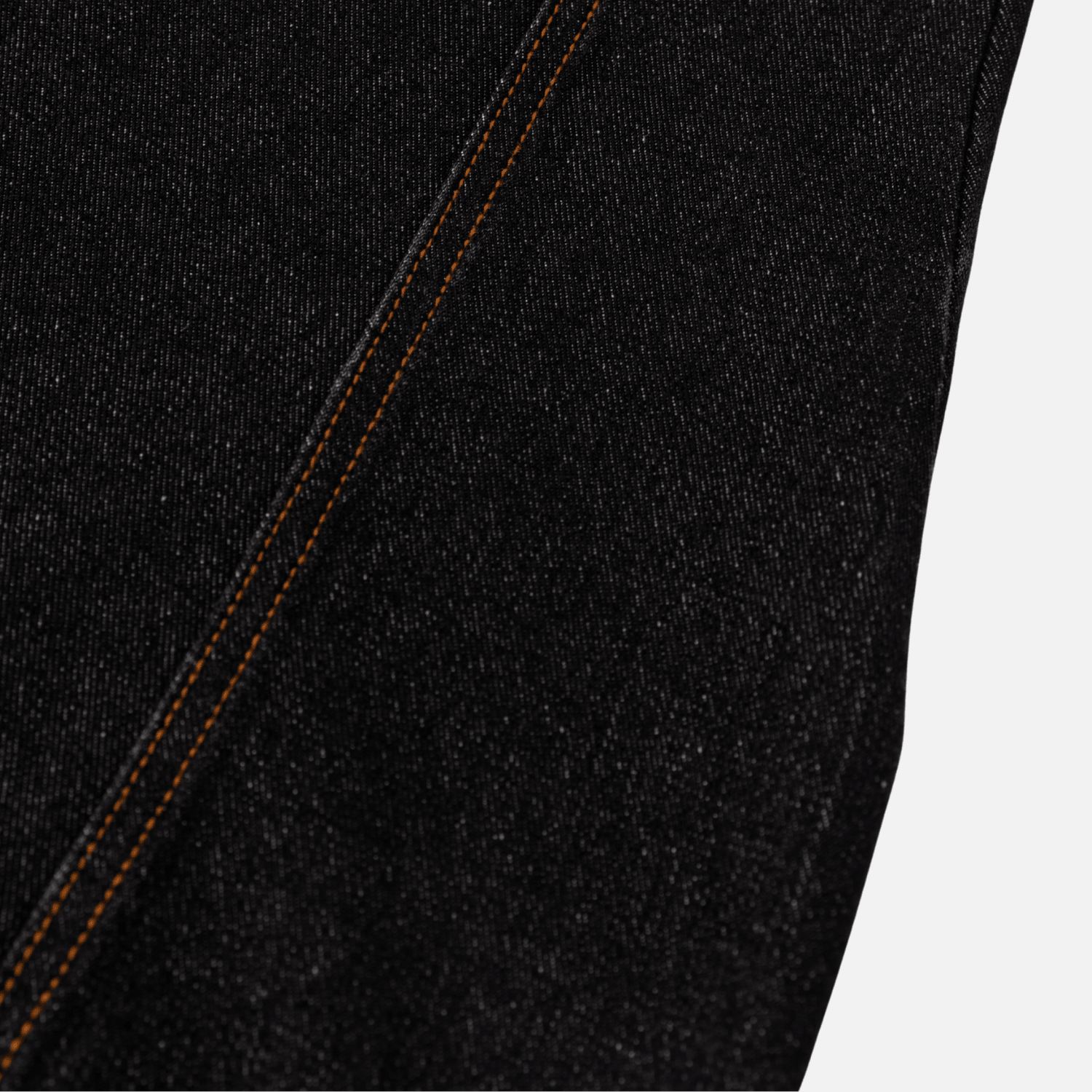 Topstitch Slant Baggy Denim Pants