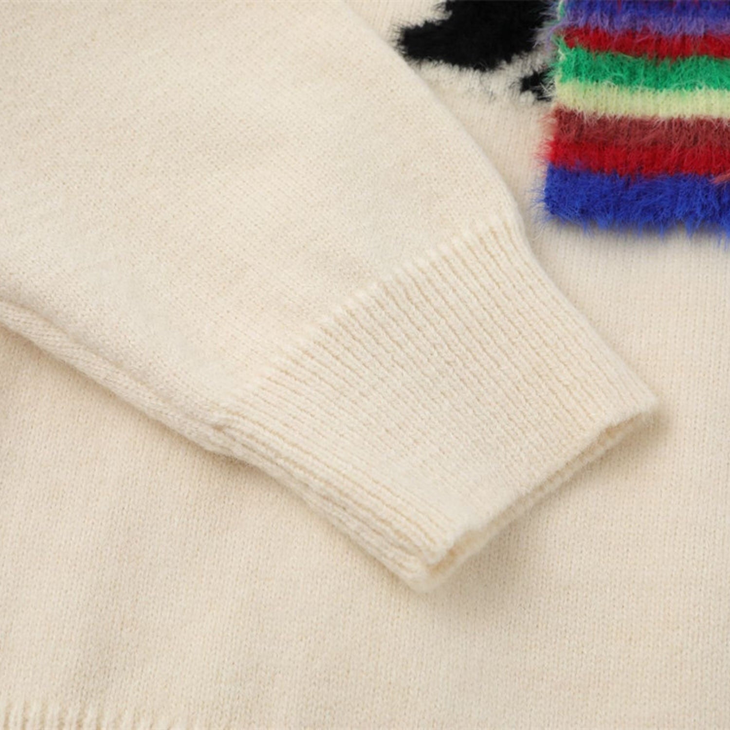 Pullover mit Farbblock-Stickerei und Hund