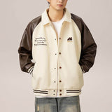 Chaqueta universitaria vintage de cuero sintético