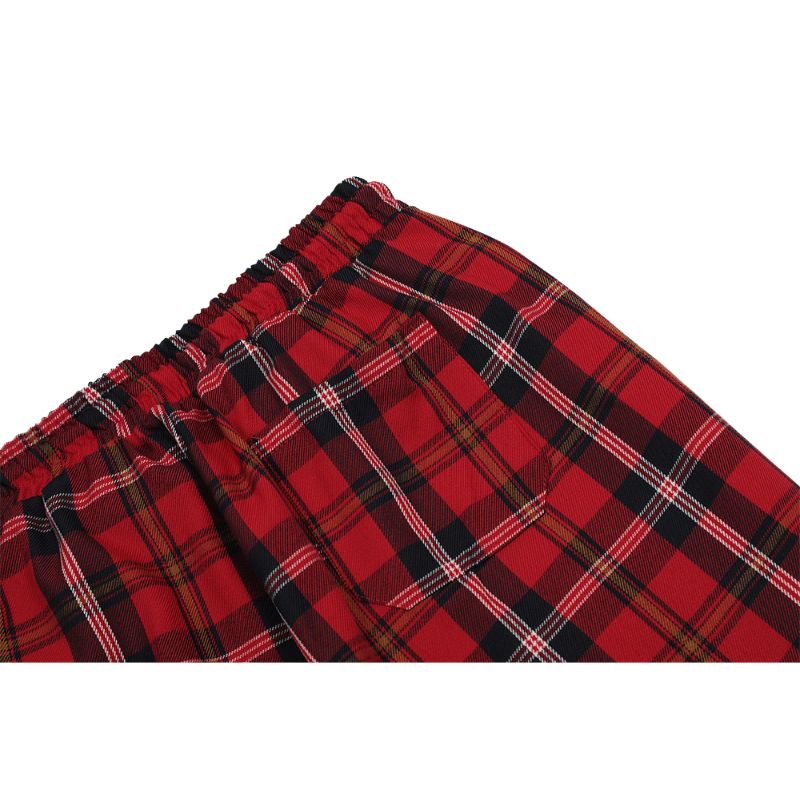 Pantalones casuales a cuadros con cordón