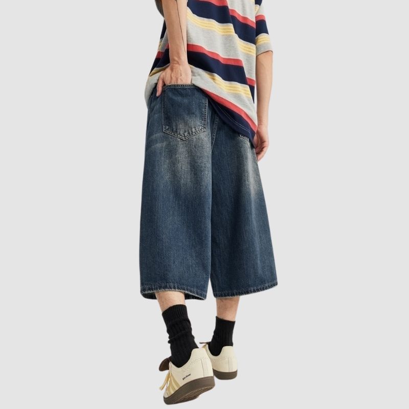 Pantalones cortos de pierna ancha lavados