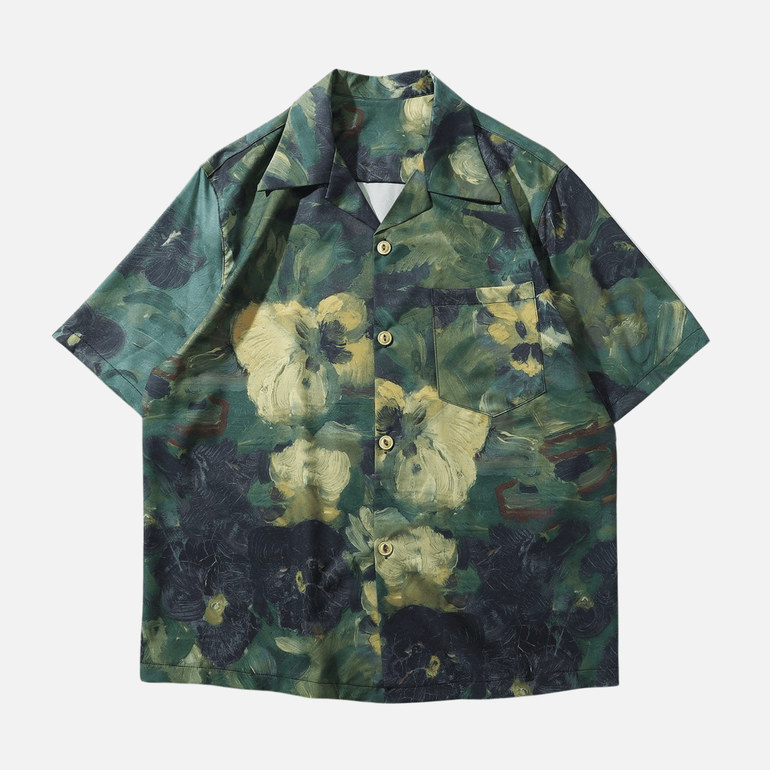 Camisa con pintura al óleo de flores