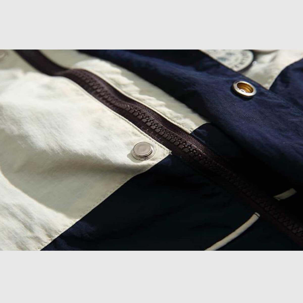 Colorblock Stand Collar Jacket