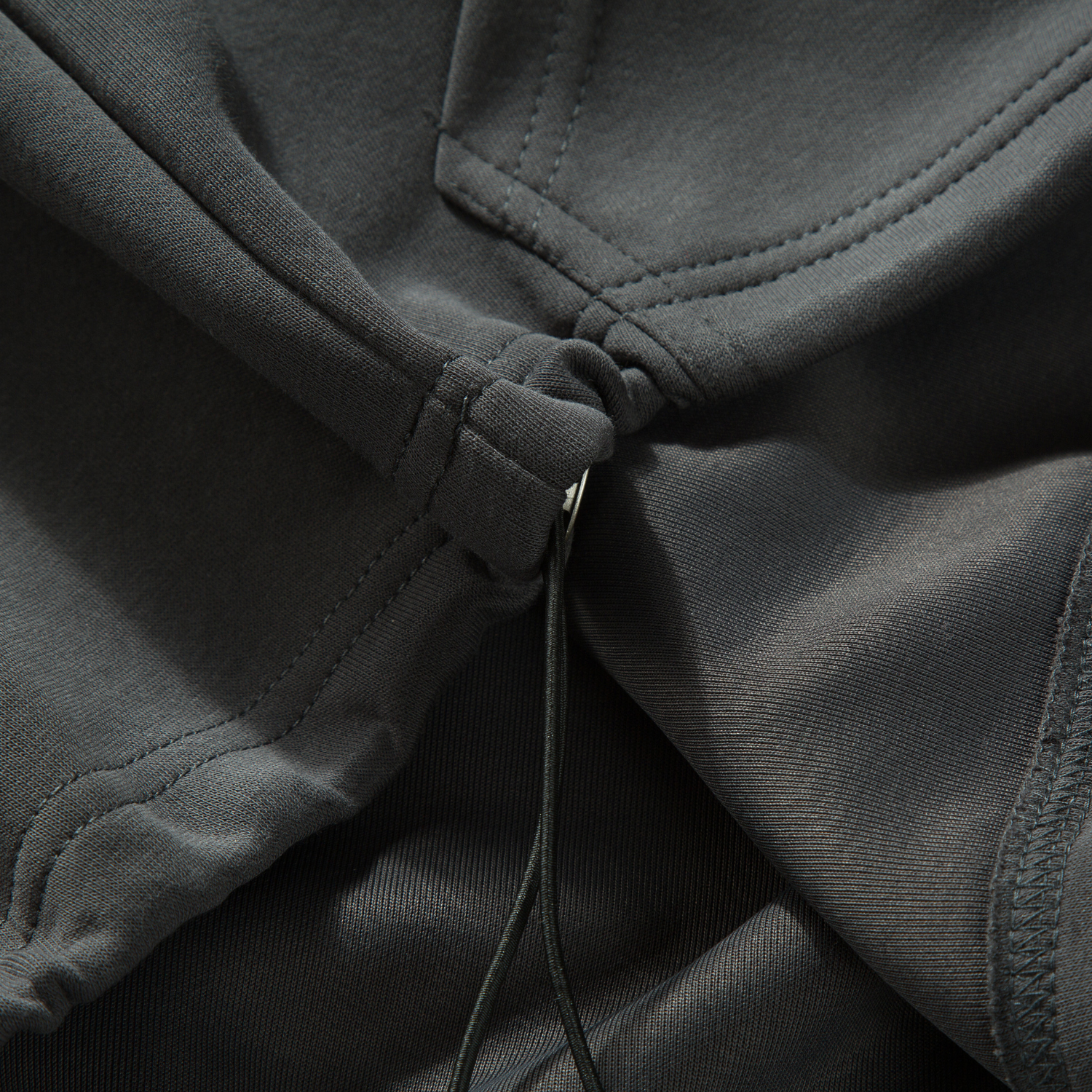 Solid Half-Zip Drawstring Hoodie