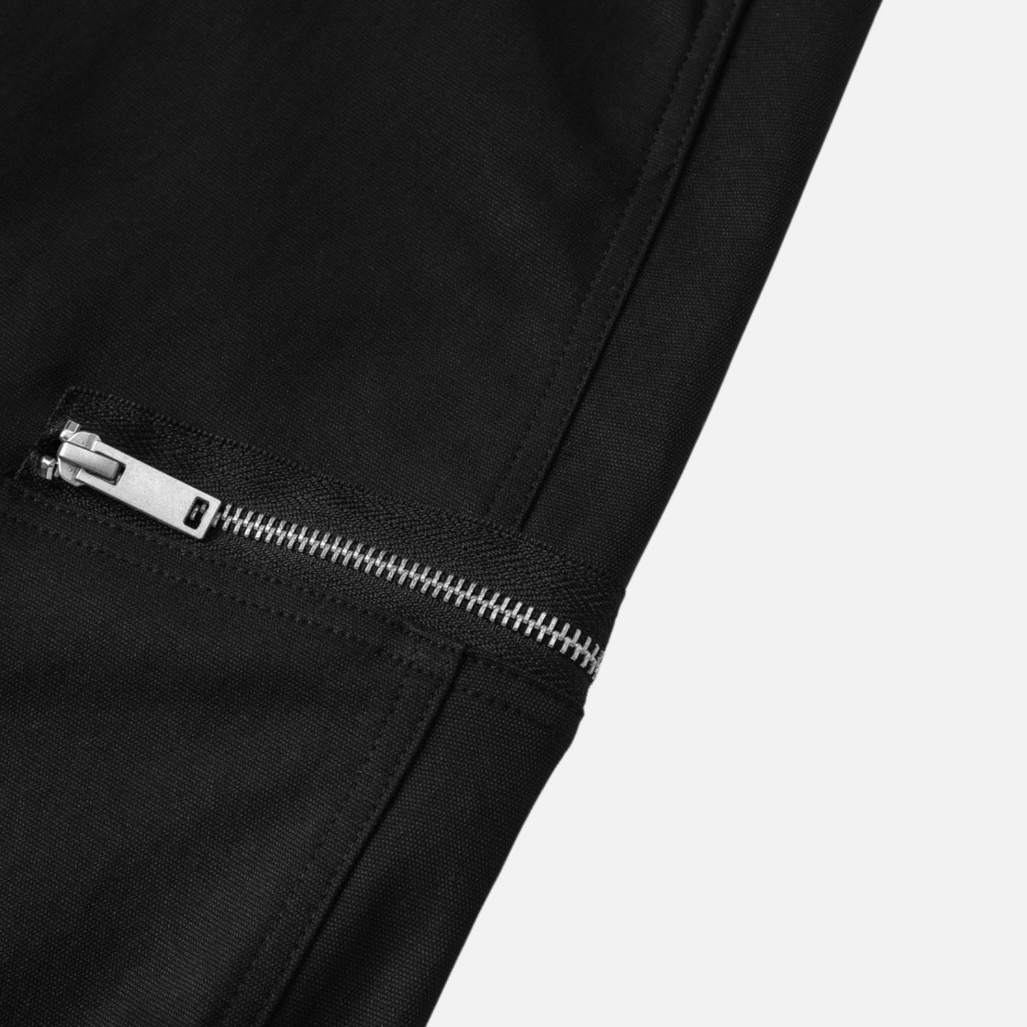 Pleated Slant Cargo Baggy Pants