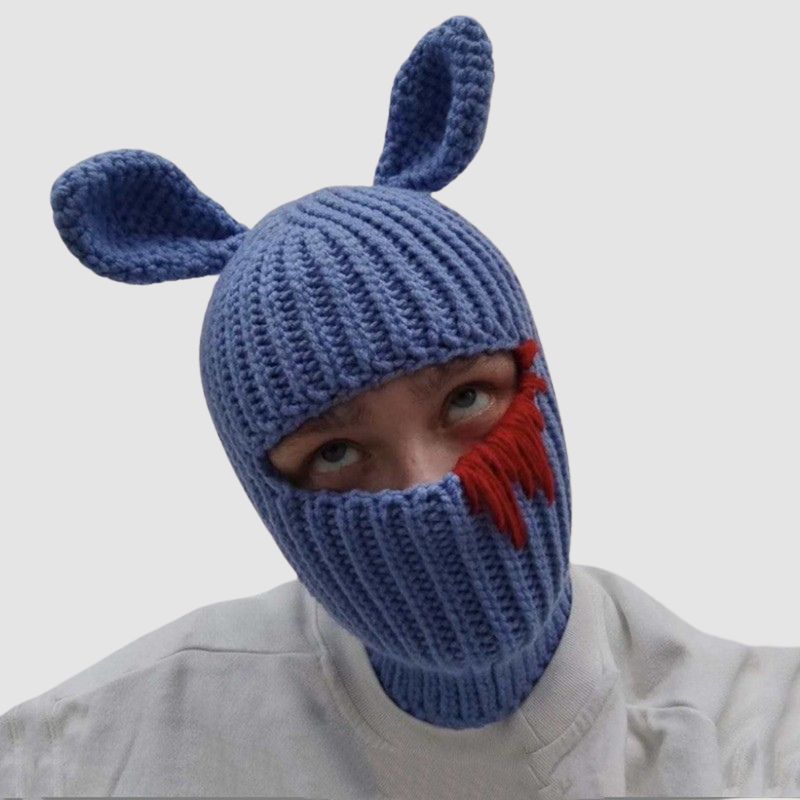 Gorro de punto con diseño de orejas de conejo